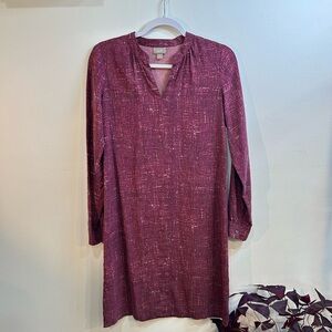 J. Jill Long Sleeve Plum Silk Dress